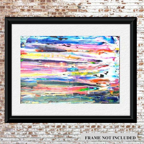 Alternate image for Mystic Moods - Original Abstract Acrylic Painting on Watercolor Paper - 12 x 9 - Horizontal Palette Knife Texture - Unframed - Free Shipping Description