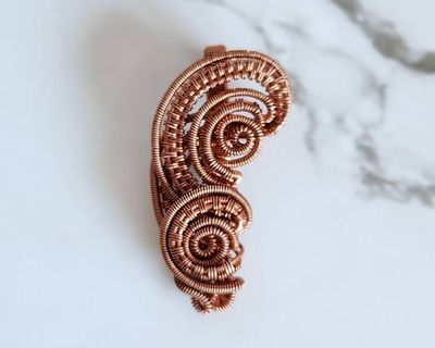 Alternate image for Copper Wire Wrapped Ringlet Pendant