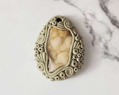 Alternate image for Druzy Quartz Gemstone Pendant