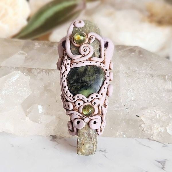 Alternate image for Heart Chakra Polymer Clay Pendant