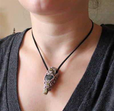 Alternate image for Heart Chakra Polymer Clay Pendant