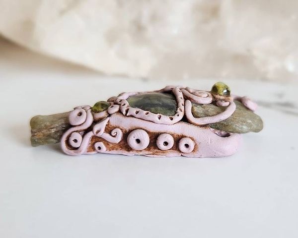 Alternate image for Heart Chakra Polymer Clay Pendant