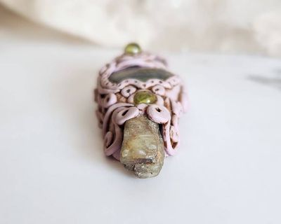 Alternate image for Heart Chakra Polymer Clay Pendant