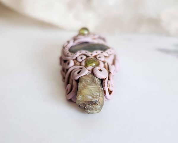 Alternate image for Heart Chakra Polymer Clay Pendant