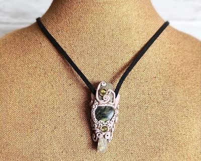Alternate image for Heart Chakra Polymer Clay Pendant
