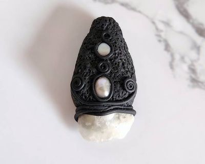 Alternate image for Jingle Shell and Pearl Polymer Clay Pendant