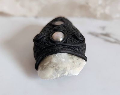 Alternate image for Jingle Shell and Pearl Polymer Clay Pendant