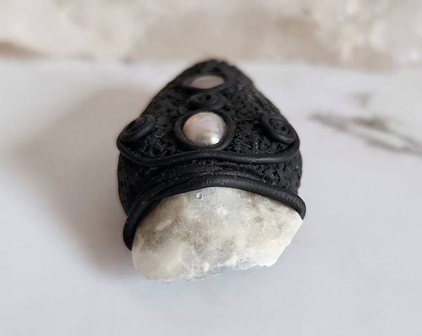 Alternate image for Jingle Shell and Pearl Polymer Clay Pendant