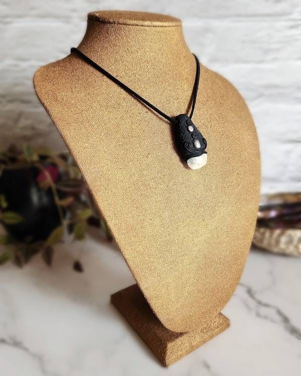Alternate image for Jingle Shell and Pearl Polymer Clay Pendant