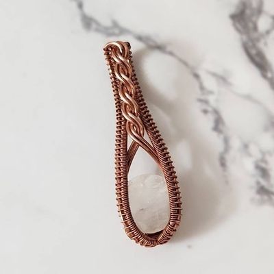 Primary image for Rainbow Moonstone Copper Wire Wrapped Pendant
