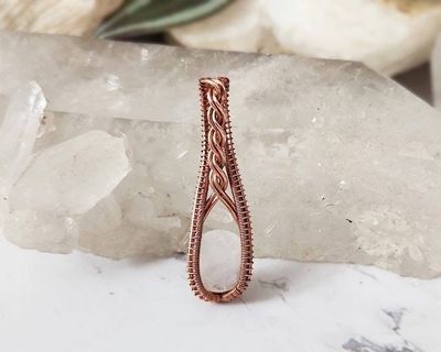 Alternate image for Rainbow Moonstone Copper Wire Wrapped Pendant
