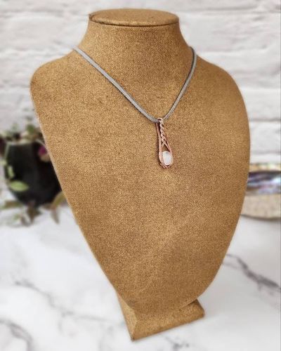 Alternate image for Rainbow Moonstone Copper Wire Wrapped Pendant
