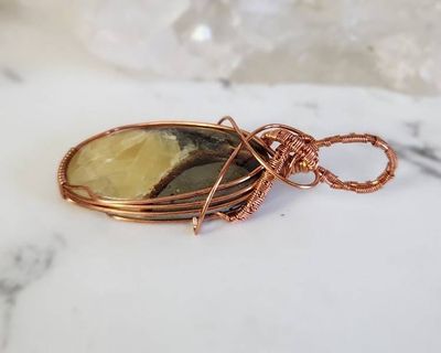 Alternate image for Septarian Copper Wire Wrapped Pendant