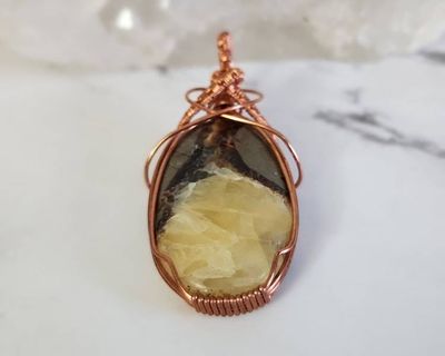 Alternate image for Septarian Copper Wire Wrapped Pendant