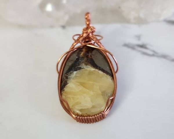 Alternate image for Septarian Copper Wire Wrapped Pendant