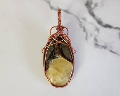 Alternate image for Septarian Copper Wire Wrapped Pendant