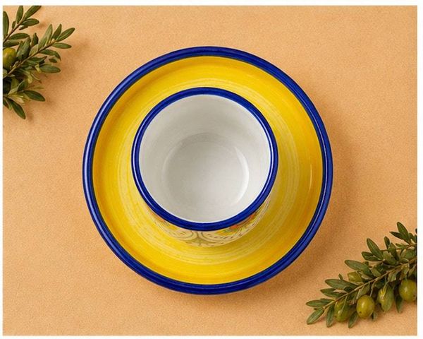 Alternate image for Intreccio Espresso Cup & Saucer Set | Hand-Painted Italian Espresso Set from Deruta