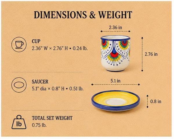 Alternate image for Intreccio Espresso Cup & Saucer Set | Hand-Painted Italian Espresso Set from Deruta