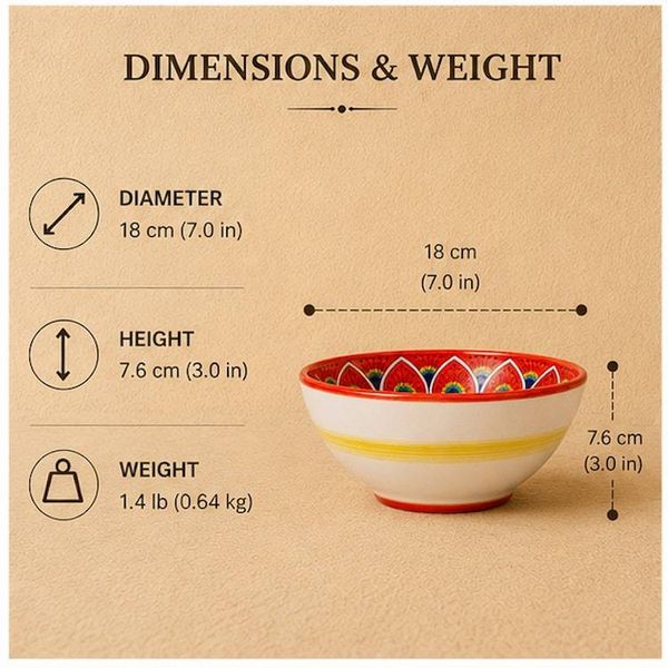 Alternate image for Intreccio Red Deep Pasta & Soup Bowl | Hand-Painted Italian Pasta Bowl from Deruta