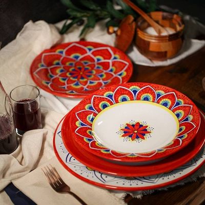 Alternate image for Intreccio Red 4-Piece Place Setting | Hand-Painted Italian Dinnerware from Deruta