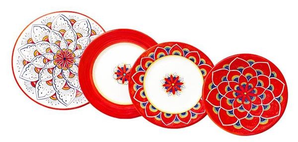 Alternate image for Intreccio Red 4-Piece Place Setting | Hand-Painted Italian Dinnerware from Deruta