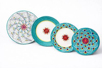 Alternate image for Intreccio Teal 4-Piece Place Setting | Hand-Painted Italian Dinnerware from Deruta