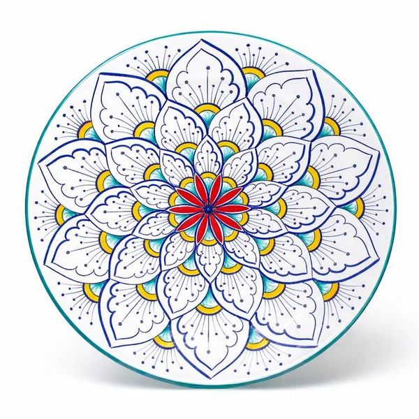 Alternate image for Intreccio Teal 4-Piece Place Setting | Hand-Painted Italian Dinnerware from Deruta