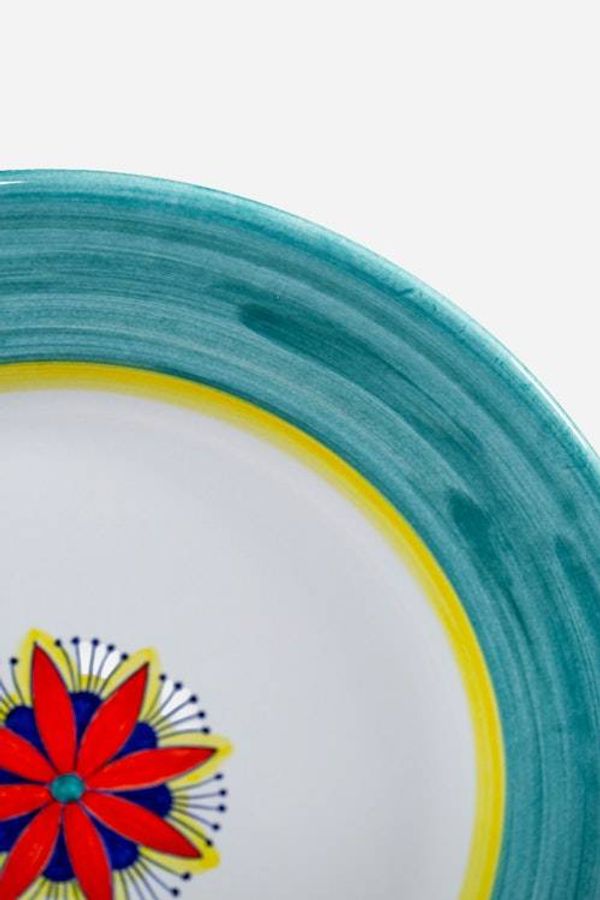 Alternate image for Intreccio Teal 4-Piece Place Setting | Hand-Painted Italian Dinnerware from Deruta