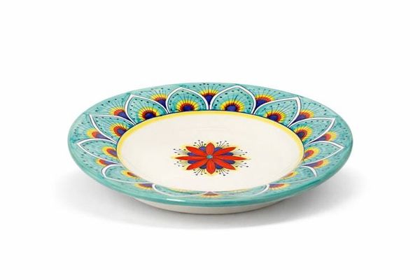 Alternate image for Intreccio Teal 4-Piece Place Setting | Hand-Painted Italian Dinnerware from Deruta