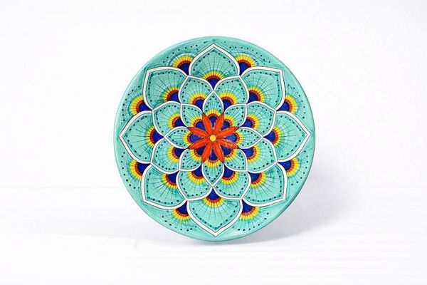 Alternate image for Intreccio Teal 4-Piece Place Setting | Hand-Painted Italian Dinnerware from Deruta