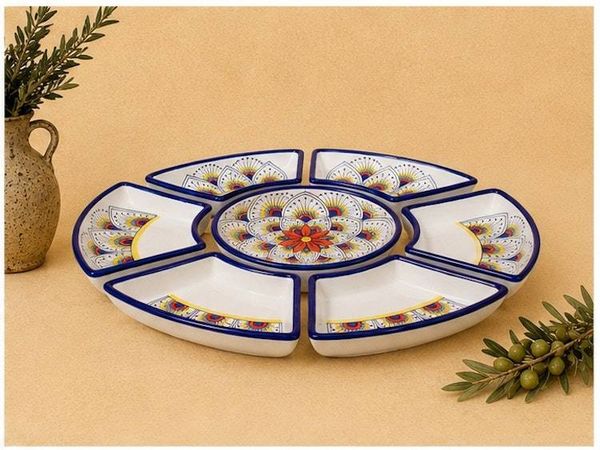 Alternate image for Intreccio Antipastiera (Antipasto Platter) | Hand-Painted Italian Serving Platter from Deruta