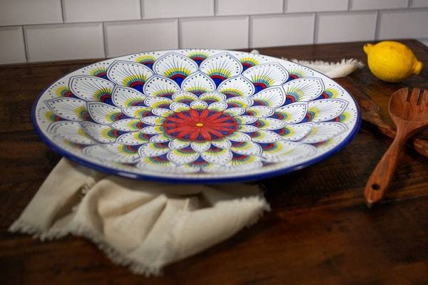 Alternate image for Intreccio Round Serving Platter | Hand-Painted Italian Serving Platter from Deruta
