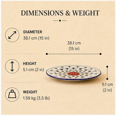 Alternate image for Intreccio Round Serving Platter | Hand-Painted Italian Serving Platter from Deruta