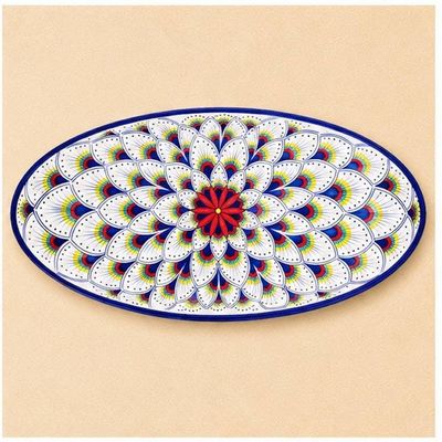 Alternate image for Intreccio Oval Serving Platter | Hand-Painted Italian Serving Platter from Deruta