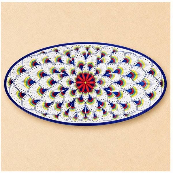 Alternate image for Intreccio Oval Serving Platter | Hand-Painted Italian Serving Platter from Deruta