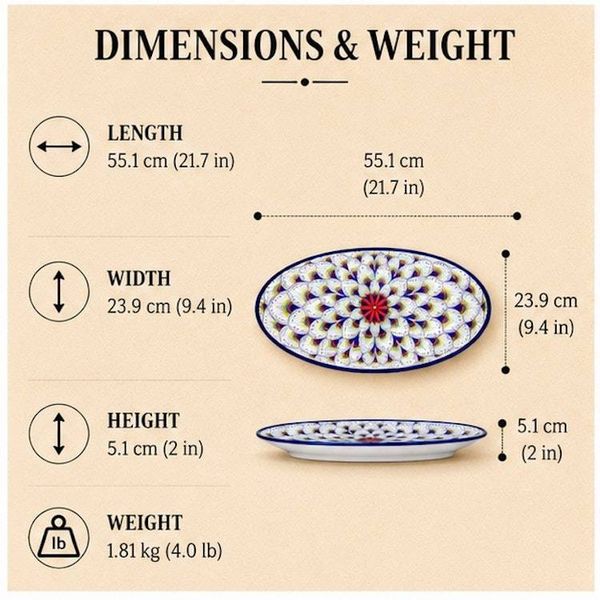 Alternate image for Intreccio Oval Serving Platter | Hand-Painted Italian Serving Platter from Deruta