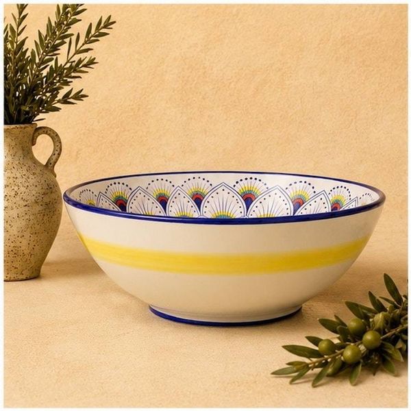 Alternate image for Intreccio Large Serving Bowl | Hand-Painted Italian Serving Bowl from Deruta