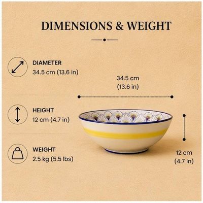 Alternate image for Intreccio Large Serving Bowl | Hand-Painted Italian Serving Bowl from Deruta