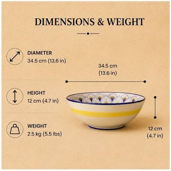 Alternate image for Intreccio Large Serving Bowl | Hand-Painted Italian Serving Bowl from Deruta