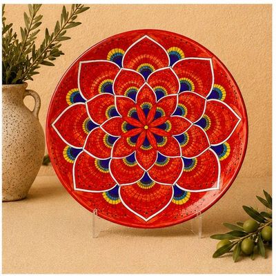 Alternate image for Intreccio Red Salad Plate | Hand-Painted Italian Salad Plate from Deruta