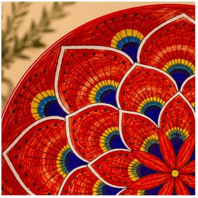 Alternate image for Intreccio Red Salad Plate | Hand-Painted Italian Salad Plate from Deruta