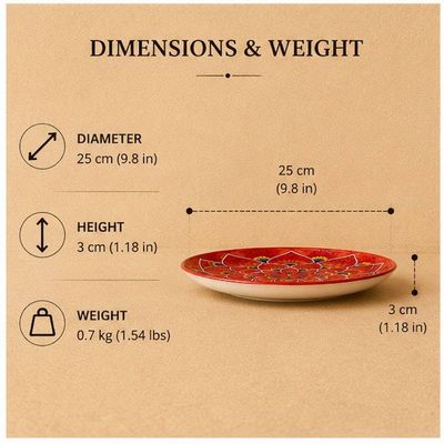 Alternate image for Intreccio Red Salad Plate | Hand-Painted Italian Salad Plate from Deruta