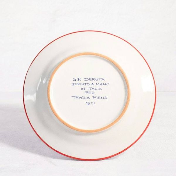 Alternate image for Intreccio Red Rimmed Soup & Pasta Bowl | Hand-Painted Italian Soup Bowl from Deruta