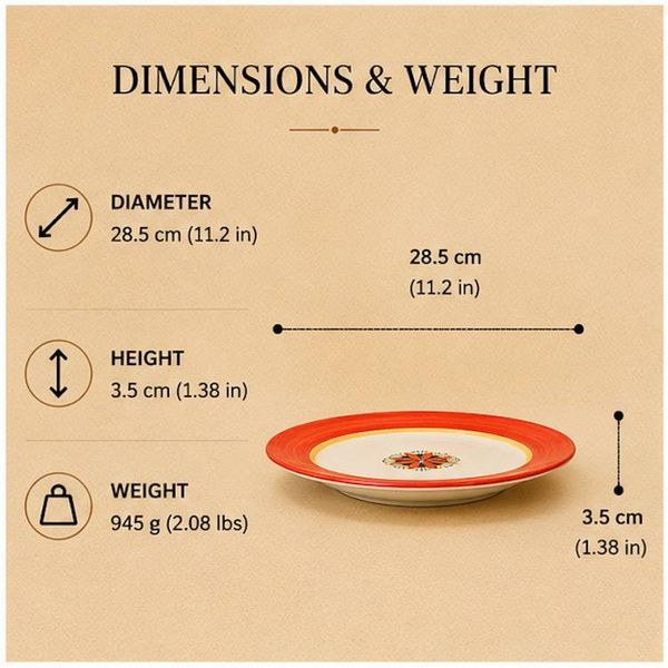 Alternate image for Intreccio Red Dinner Plate | Hand-Painted Italian Dinner Plate from Deruta