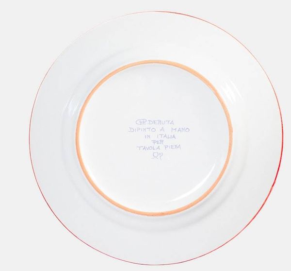 Alternate image for Intreccio Red Dinner Plate | Hand-Painted Italian Dinner Plate from Deruta