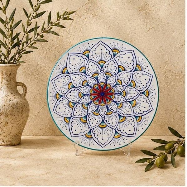 Alternate image for Intreccio Teal Charger Plate | Hand-Painted Italian Charger Plate from Deruta
