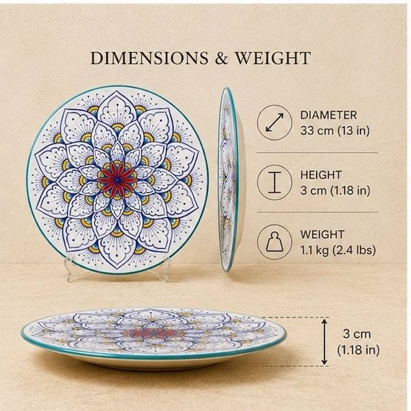 Alternate image for Intreccio Teal Charger Plate | Hand-Painted Italian Charger Plate from Deruta