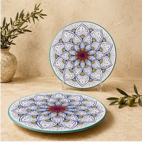 Alternate image for Intreccio Teal Charger Plate | Hand-Painted Italian Charger Plate from Deruta