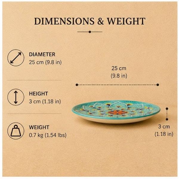 Alternate image for Intreccio Teal Salad Plate | Hand-Painted Italian Salad Plate from Deruta