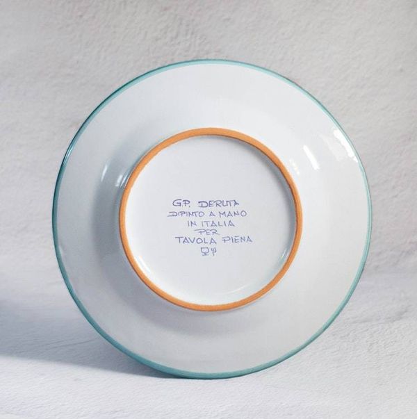 Alternate image for Intreccio Teal Salad Plate | Hand-Painted Italian Salad Plate from Deruta